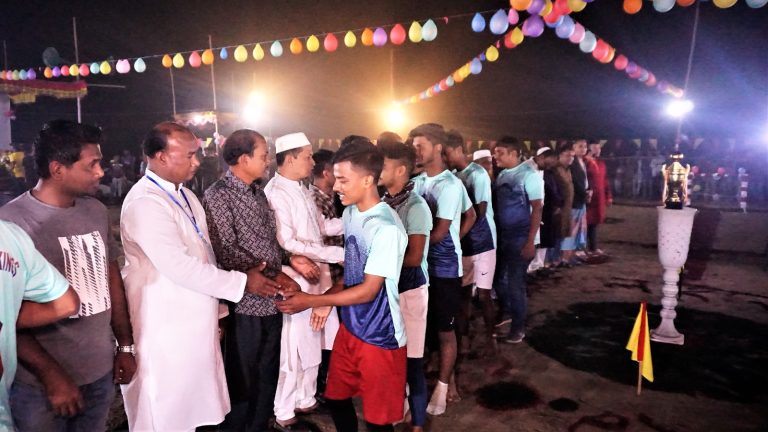 কৈয়গ্রামে তাইজুল ইসলাম স্মৃতি নাইট ফুটবল টুনামেন্ট শুরু