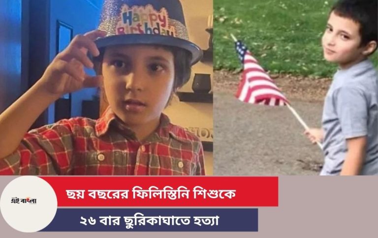 যুক্তরাষ্ট্রে ৬ বছরের ফিলিস্তিনি শিশুকে ২৬ বার ছুরিকাঘাতে হত্যা