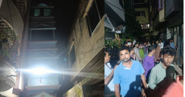 চট্টগ্রামের বায়েজিদে একটি  ভবন হেলে পড়েছে