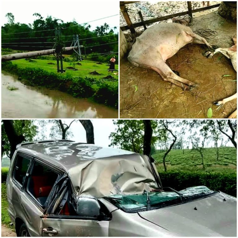 চুনারুঘাটে কালবৈশাখী ঝড় ও বজ্রপাতে ব্যাপক ক্ষয়ক্ষতি নিহত ১ আহত ৩