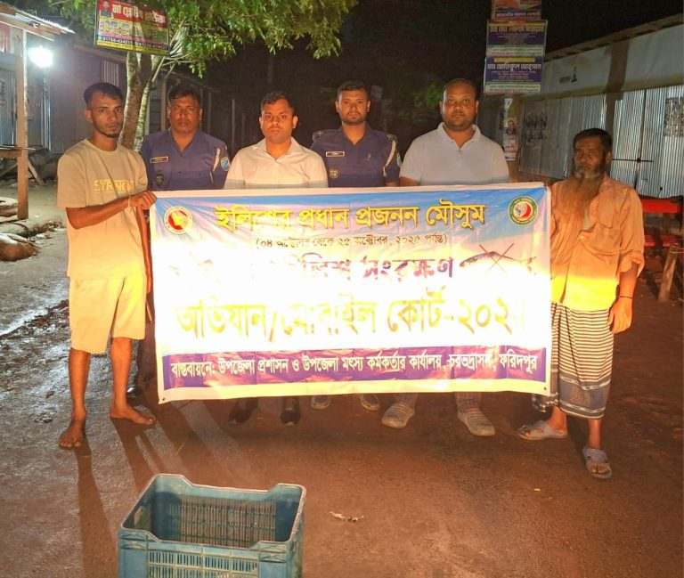 পদ্মা নদীতে ইলিশ রক্ষায় ৮ দিনে ১৬ দফায় অভিযান সম্পন্ন