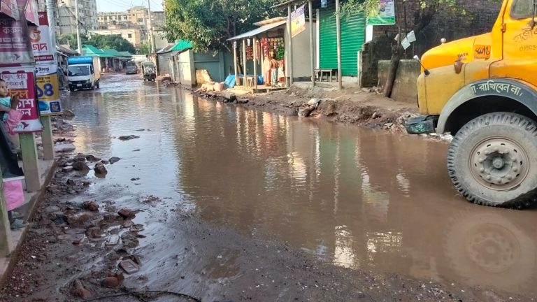 গাজীপুরে রাস্তার বেহাল দশা জন দুর্ভোগের নেই ইয়ত্তা
