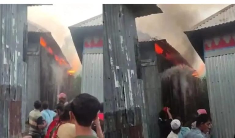 নাসিরনগরের বেঙ্গাউত্তা গ্রামে আগুনে বসতঘর পুড়ে ছাই