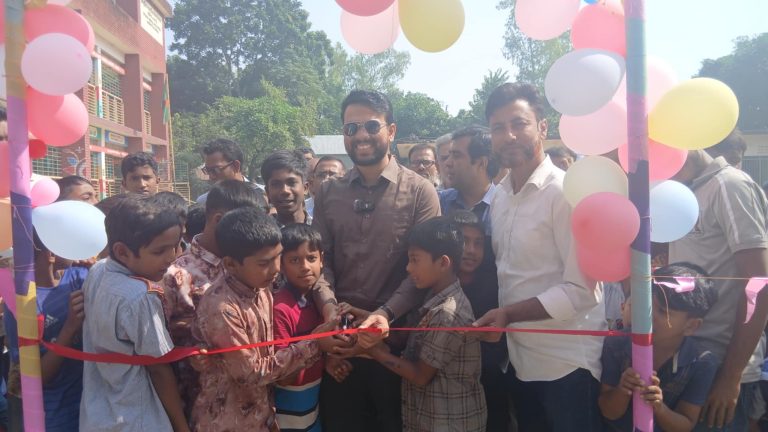 নাগরপুরে প্রাথমিক বিদ্যালয়ে প্লে গ্রাউন্ড নির্মাণের উদ্বোধন