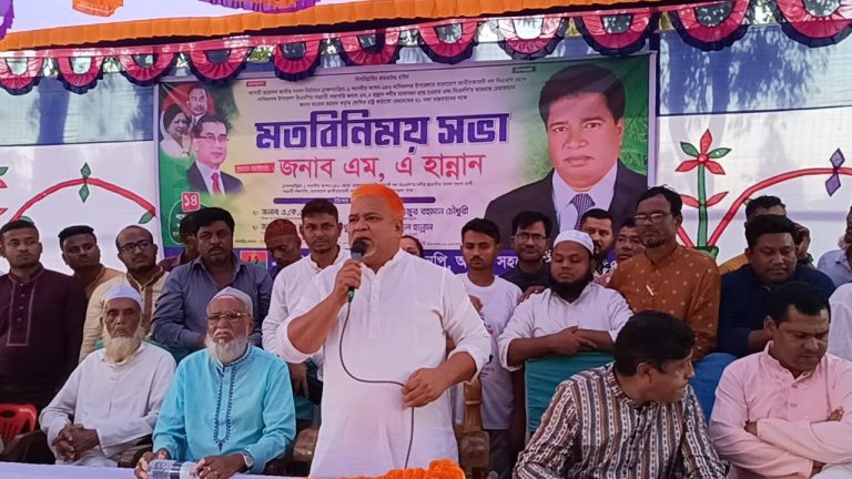 নাসির নগরে বিএনপির উদ‍্যোগে এম এ হান্নানের মতবিনিময় সভা অনুষ্ঠিত