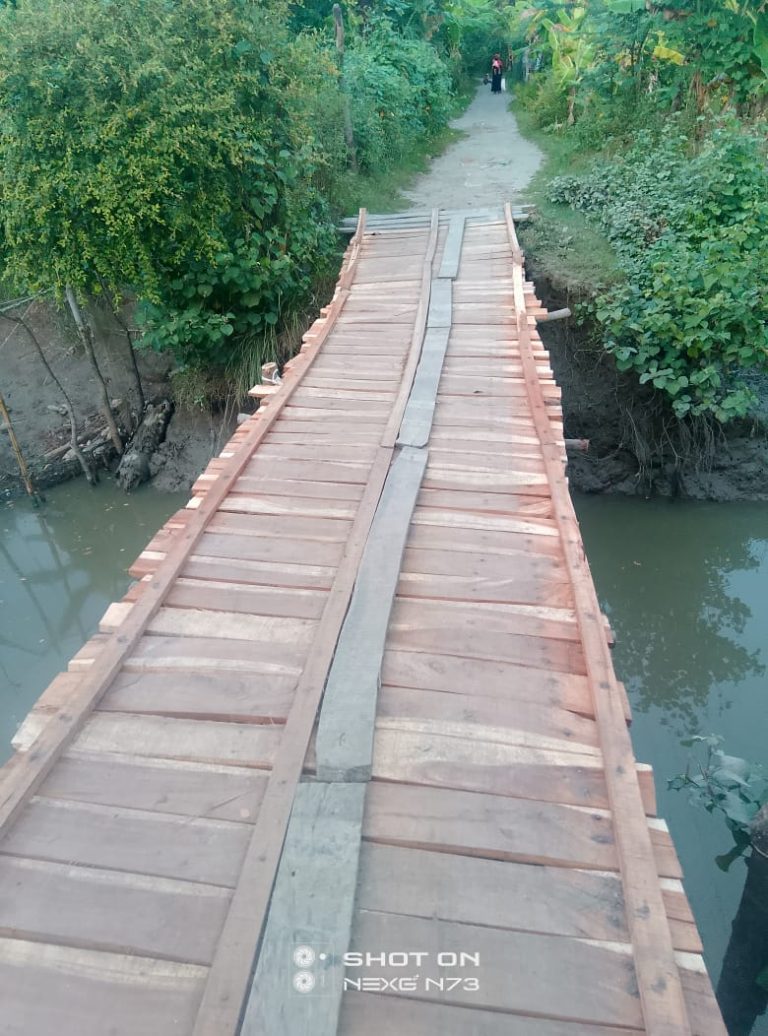 নিজস্ব অর্থায়নে দুই কাঠের সেতু নির্মাণে হাতিয়ার ৬ হাজার মানুষের দুর্ভোগের অবসান