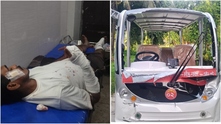 ইবিতে ই-কার ও ব্যাটারিচালিত ভ্যানের মুখোমুখি সংঘর্ষে আহত ১