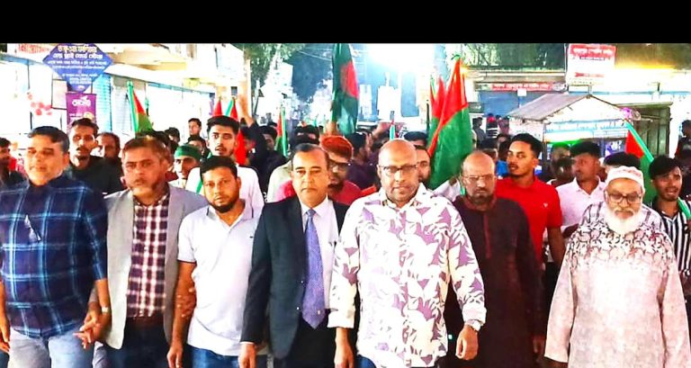 রাজাপুরে বিক্ষোভ-মিছিল ও মোটরসাইকেল শোডাউন, শেখ হাসিনার বিচার দাবি