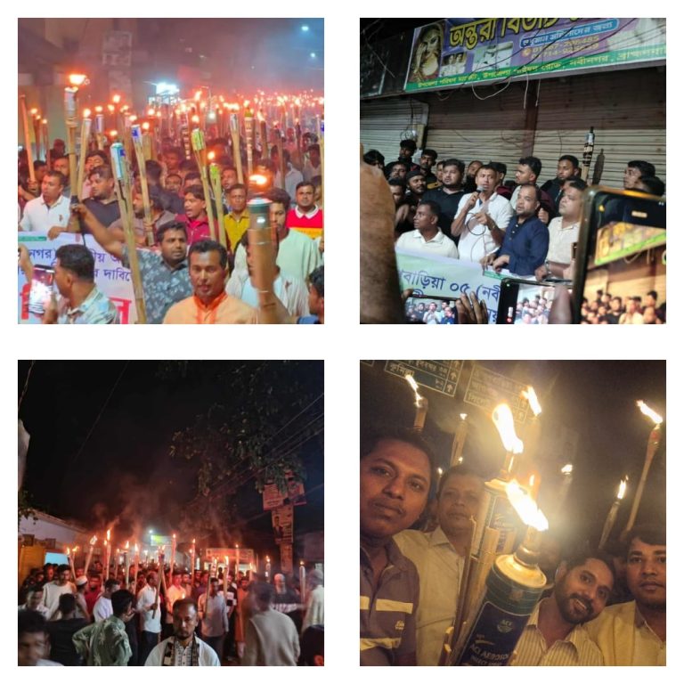নবীনগরে ধানের শীষের মনোনয়ন পুনর্বিবেচনার দাবিতে মশাল মিছিল