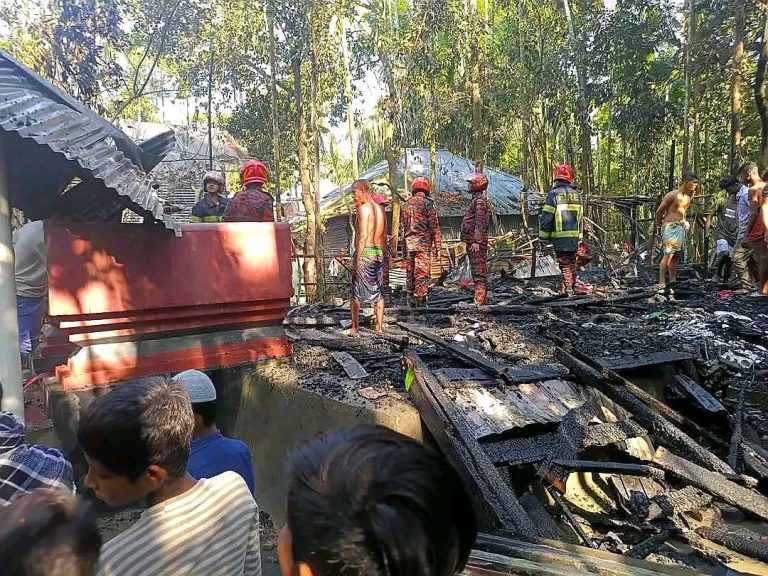 রাজাপুরে বৈদ্যুতিক শর্ট-সার্কিটে দিনমজুরের বসতঘর পুড়ে ছাই