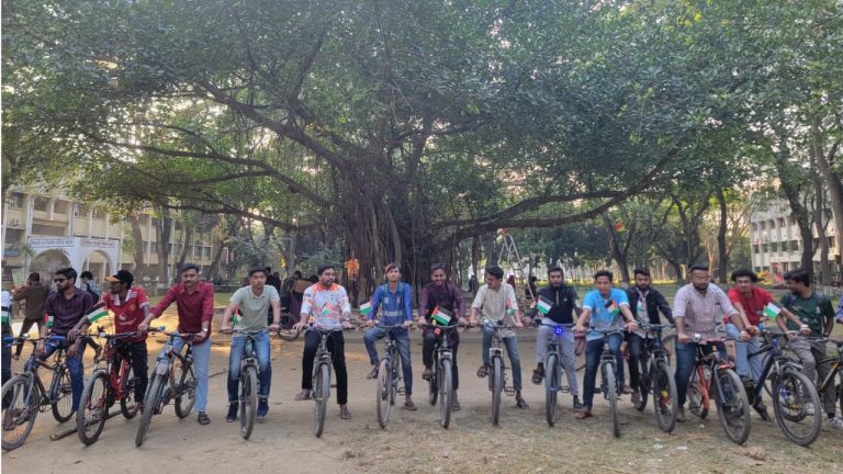আন্তর্জাতিক ফিলিস্তিন সংহতি দিবসে ইবিতে সম্মিলিত সাইকেল র‍্যালি