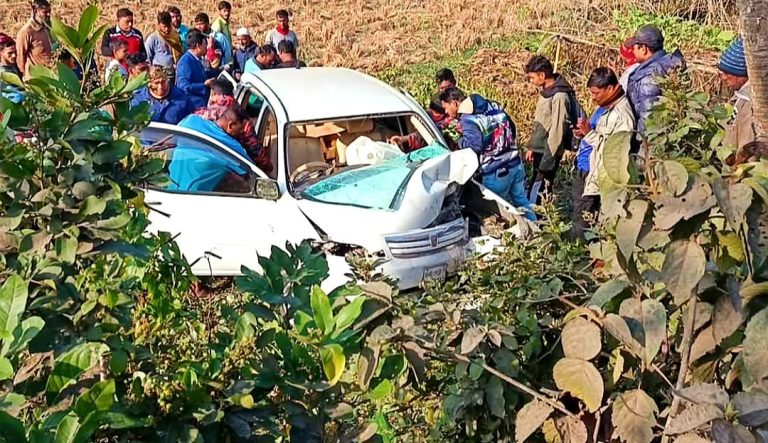 রাজাপুরে পর্যটকবাহী প্রাইভেটকার দুর্ঘটনা: চালকসহ ৫ জন গুরুতর আহত