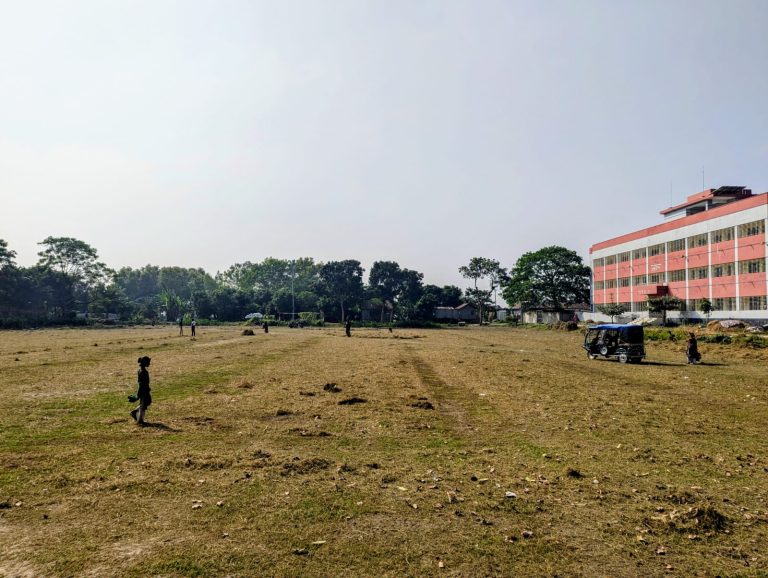 দীর্ঘ জলাবদ্ধতার পর প্রাণ ফিরে পেল দক্ষিণ চাঁদপুর উচ্চ বিদ্যালয়ের মাঠ