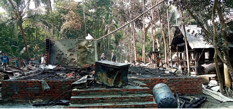 কাঁঠালিয়ায় রহস্যজনক অগ্নিকান্ডে বসত ঘর পুড়ে ছাই