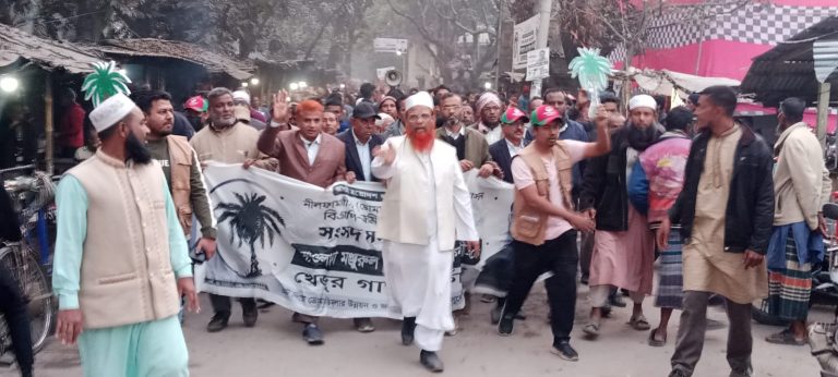 নীলফামারী-১ (ডোমার-ডিমলা) আসনে জোট প্রার্থীর গনসংযোগ