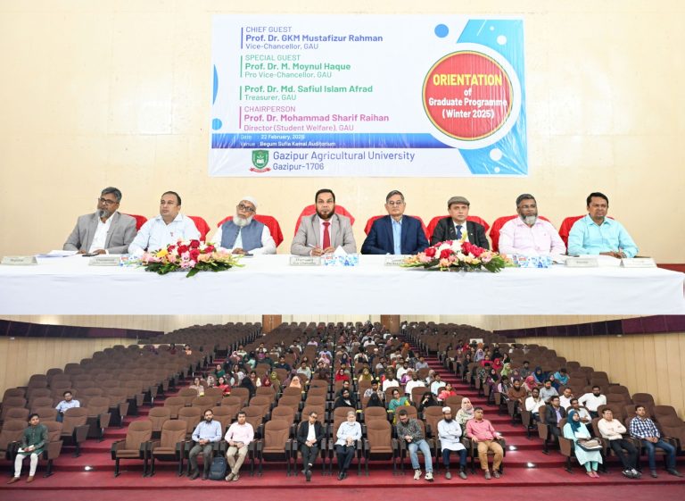 গাকৃবিতে এমএস-পিএইচডি শিক্ষার্থীদের অরিয়েন্টেশন অনুষ্ঠিত