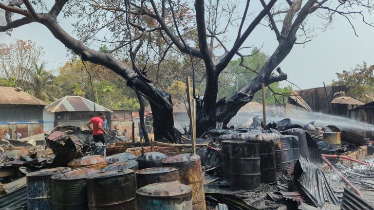 হরিরামপুরের আন্ধারমানিক বাজারে ভয়াবহ অগ্নিকাণ্ড, পুড়েছে অন্তত ২০ দোকান