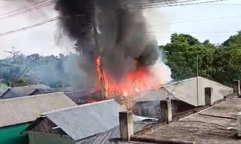 মোংলায় ভয়াবহ অগ্নিকাণ্ডে ৫টি দোকান পুড়ে ছাই  ‎