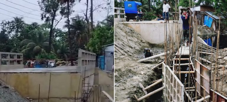 পটিয়ায় বিশ্বব্যাংকের কাজে অনিয়ম, বৃষ্টির মধ্যেই ঢালাইয়ের কাজ
