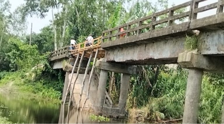 ভেঙে পড়া সেতু এখন গলার কাঁটা, মাটি ভরাট করার দাবি এলাকাবাসীর