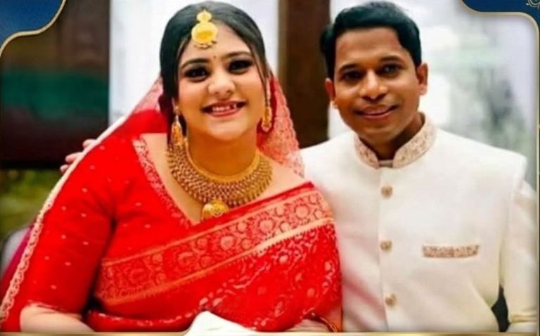বিয়ের পিড়িঁতে নাসিরনগরের কৃতি সন্তান আলোচিত টিভি উপস্থাপিকা দীপ্তি চৌধুরী 
