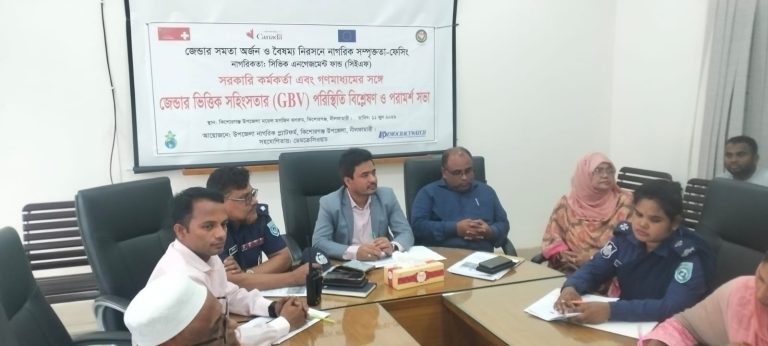 কিশোরগঞ্জে জেন্ডারভিত্তিক সহিংসতা প্রতিরোধে বিশ্লেষণ ও পরামর্শ সভা