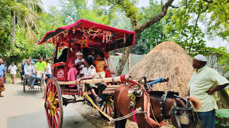 ১২ বছর পর নাতির জন্মের আনন্দে ঘোড়ার গাড়ি শোভাযাত্রা করে ৩ হাজার মিষ্টি বিতরণ করলেন নানা