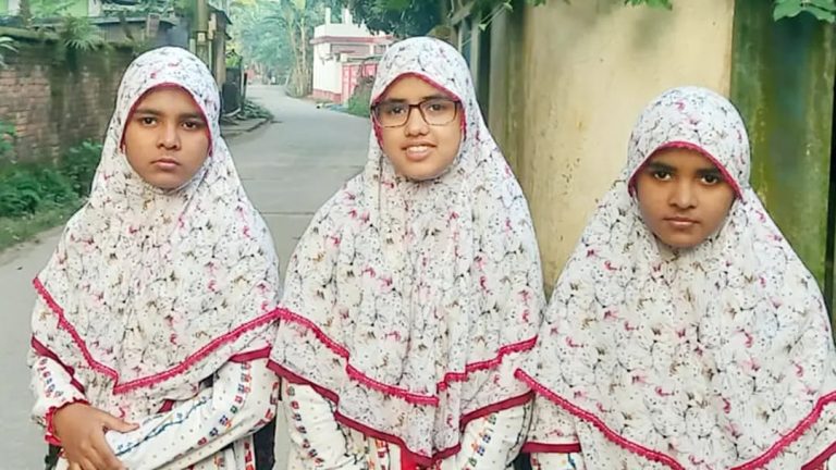 কুড়িগ্রামে যমজ তিন বোনের অনন্য সাফল্য, সবাই পেল ট্যালেন্টপুল বৃত্তি